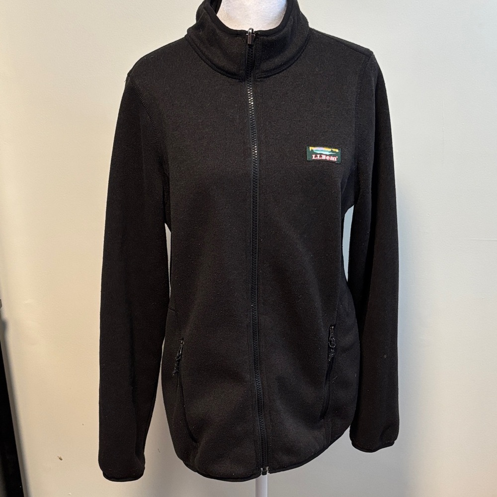 L.L. Bean Women's Black Fleece Utility Jacket